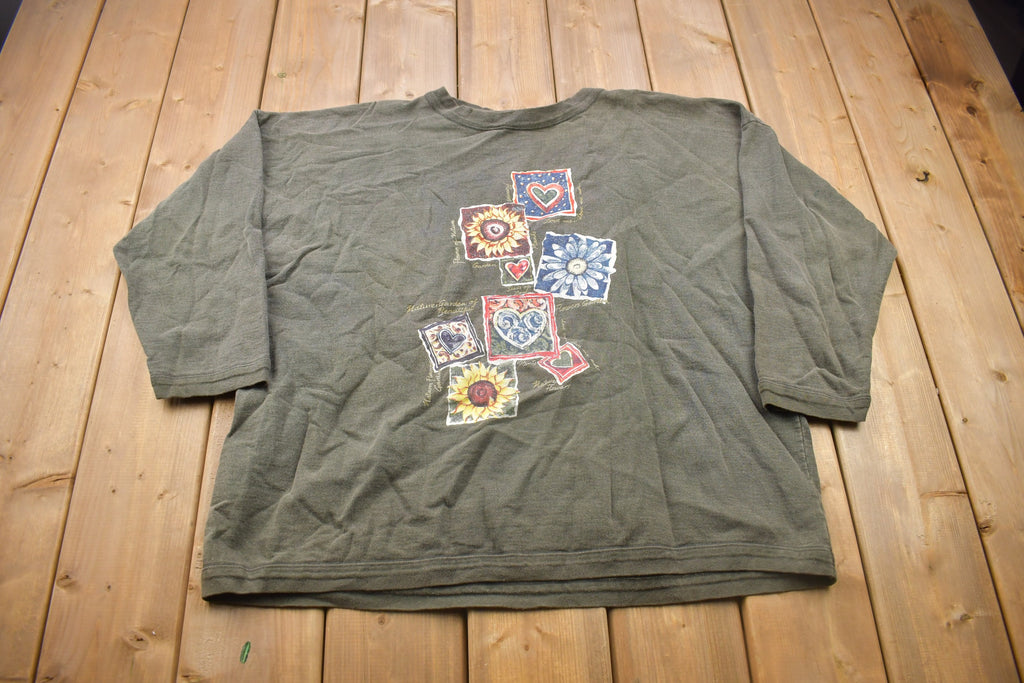 Vintage 1990s Chic Floral Crewneck Sweatshirt