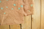 Vintage 1980s Laria Hand Knit Wool Full Zip Hooded Sweater Men's Medium