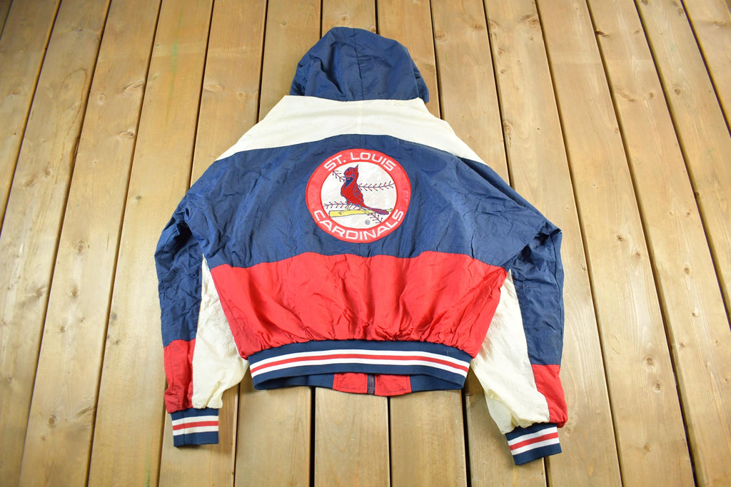 Vintage 1990s St. Louis Cardinals MLB Hooded Windbreaker Jacket Men's XL