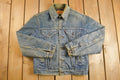 Vintage 1990s Levi's Distressed Denim Blanket Lined Jean Jacket
