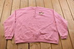 Vintage 1990s Floral Theme Quarter Button Up Sweater