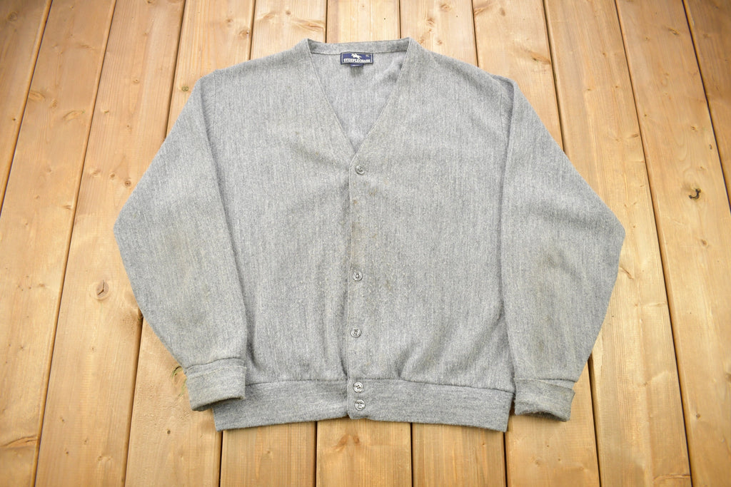 Vintage 1980s Steeple Chase 100% Dupont Orlon Knitted Cardigan Sweater