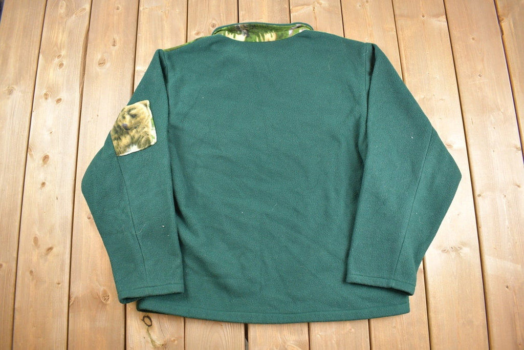 Vintage 1990s Nature Quarter Zip Fleece Sweater