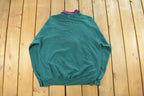 Vintage 1990s Floral Turtleneck Graphic Crewneck Sweatshirt Womens Large