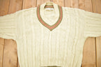 Vintage 1990s New River Knitted V-Neck Colligate Sweater