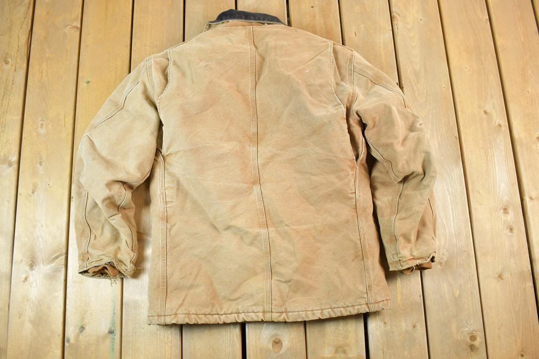 Vintage 1990s Carhartt Perfectly Distressed Collared Jacket Made In USA