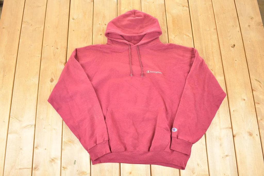 Vintage Y2K Champion Text Logo Hoodie Sweatshirt Men's L