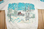 Vintage 1990s Winter Theme All Over Print Crewneck Sweater