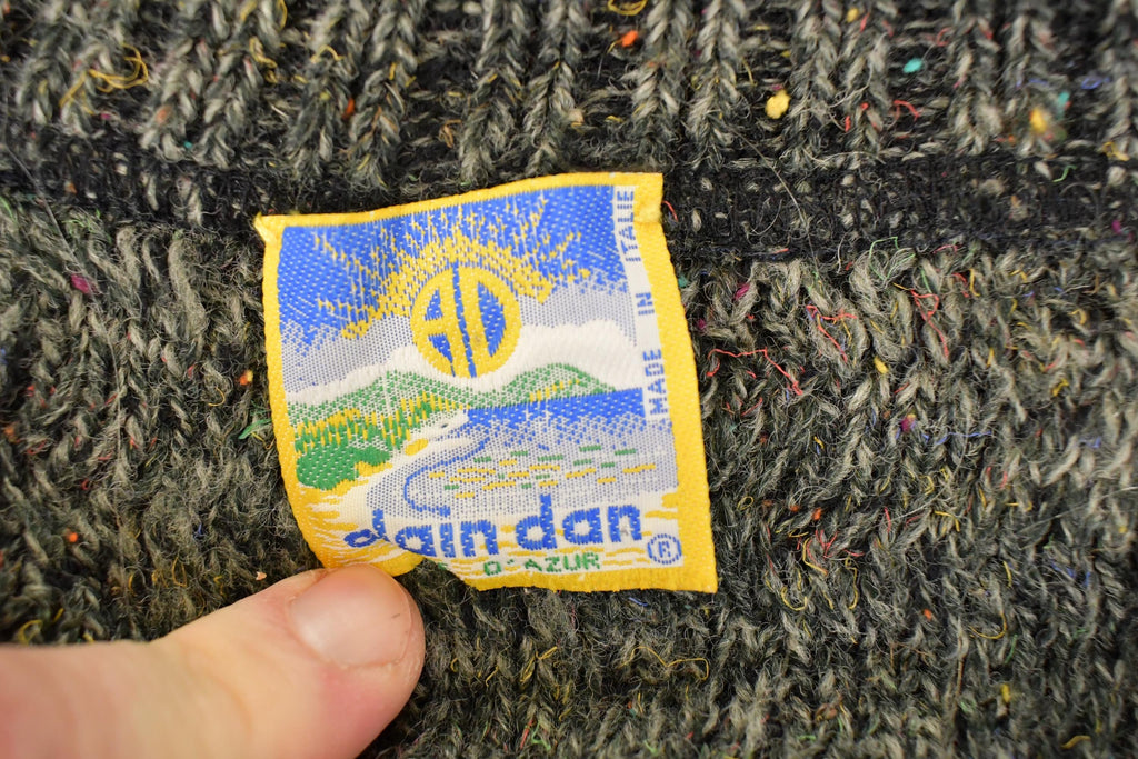 Vintage 1990s Alain Dan Knit Quarter Button Sweater Mens L /