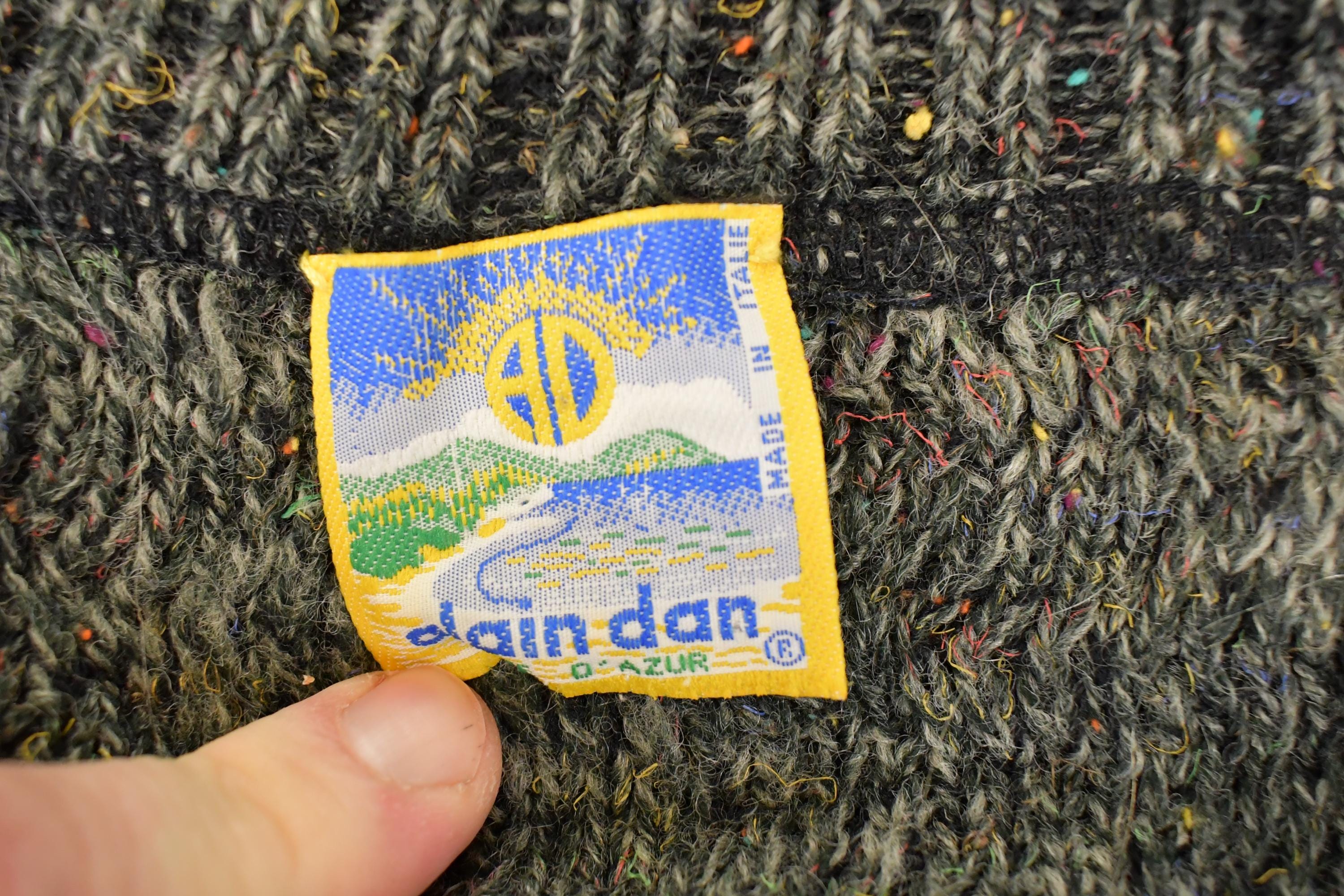 Vintage 1990s Alain Dan Knit Quarter Button Sweater Mens L