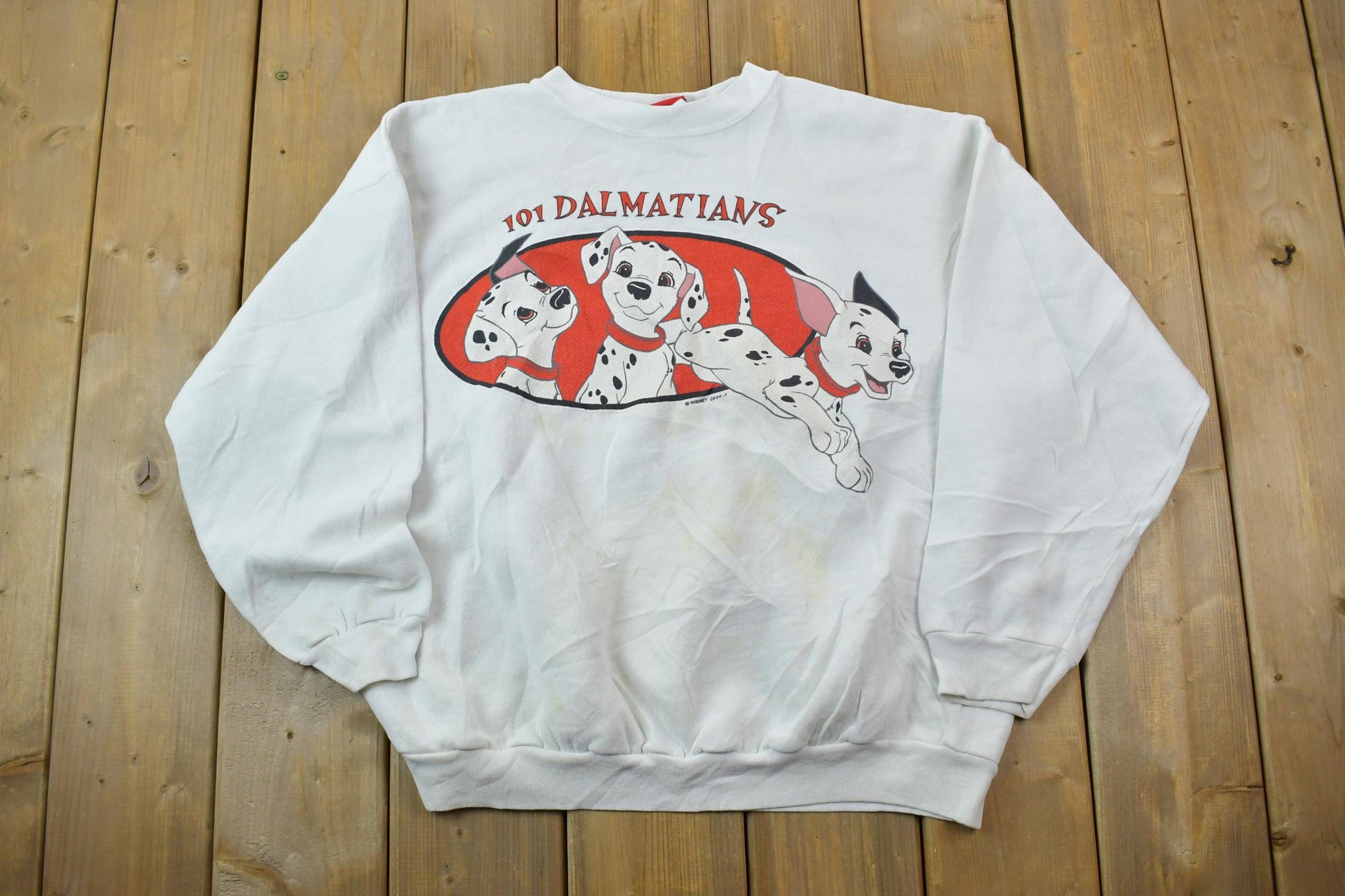 Vintage 1990s 101 Dalmatians Disney Crewneck / Vintage Sweatshirt / Vintage Disney / Mickey / Embroidered / Made In USA