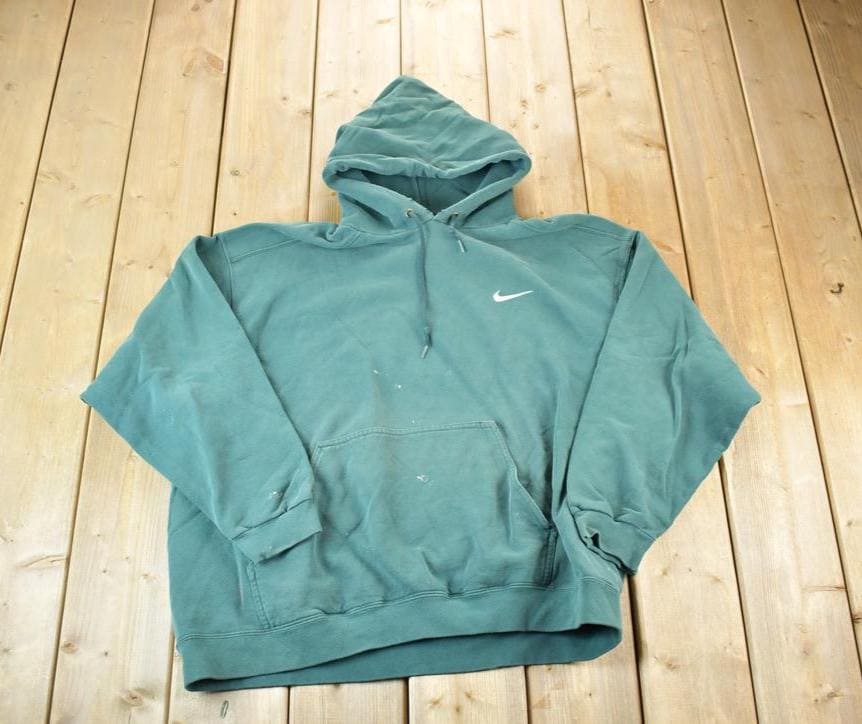 Vintage 1990s Nike Embroidered Mini Swoosh Hoodie Sweatshirt