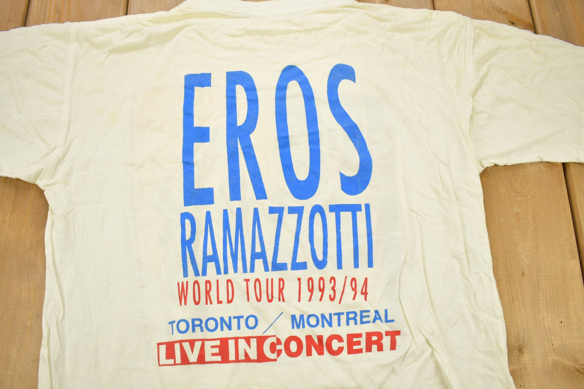 Vintage 1994 Eros Ramazzotti World Tour Band T-shirt