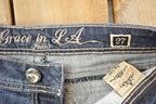Vintage Deadstock Y2K Grace In LA Bedazzled Bootcut Low Rise Jeans Women's Size 27 x 32
