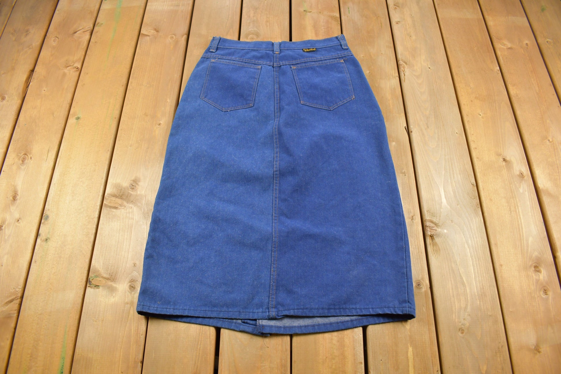 True Vintage 1970s Voila Long Denim Skirt Size 29