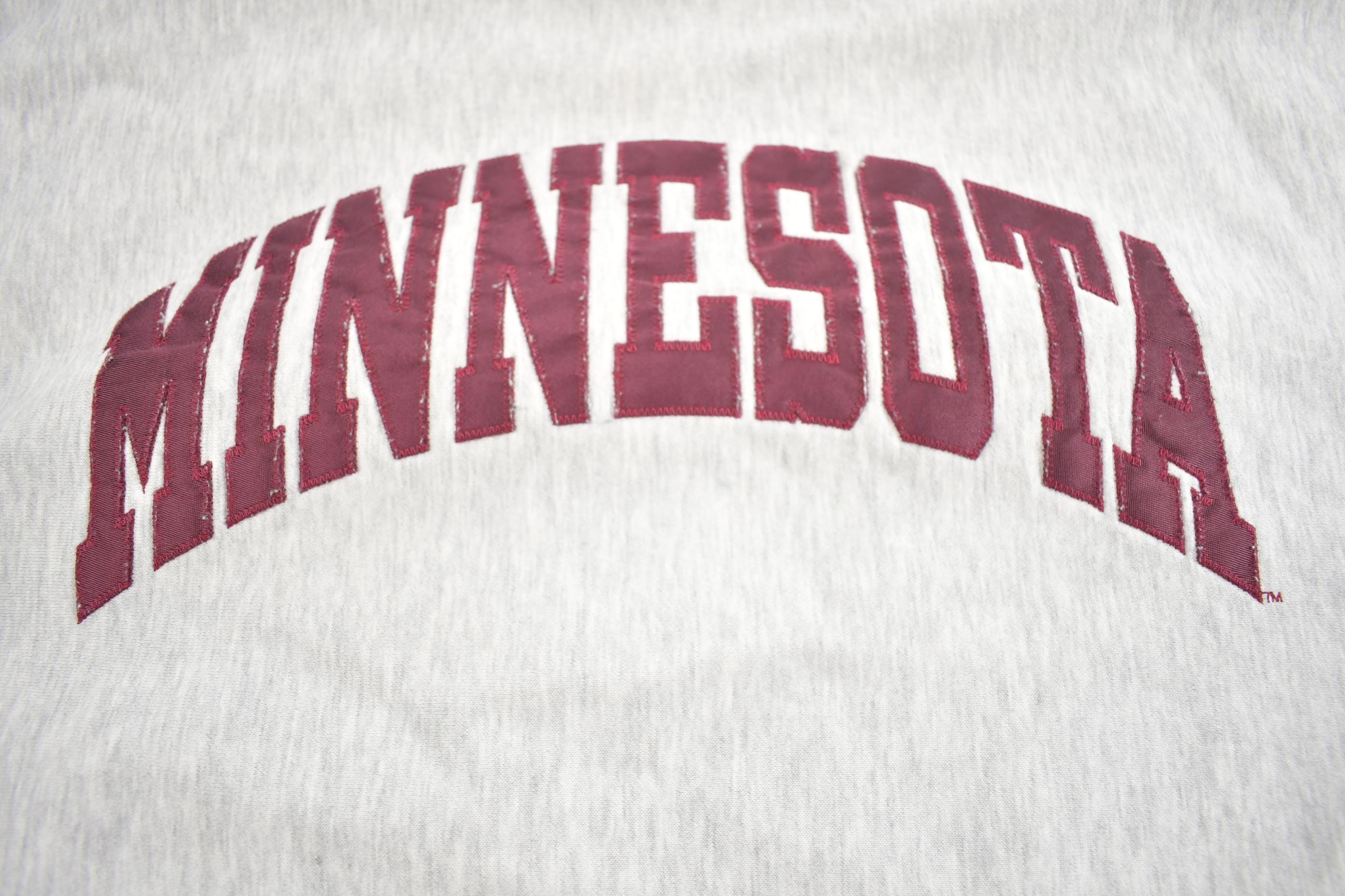 Vintage 1990s Minnesota University Embroidered Crewneck Made In USA
