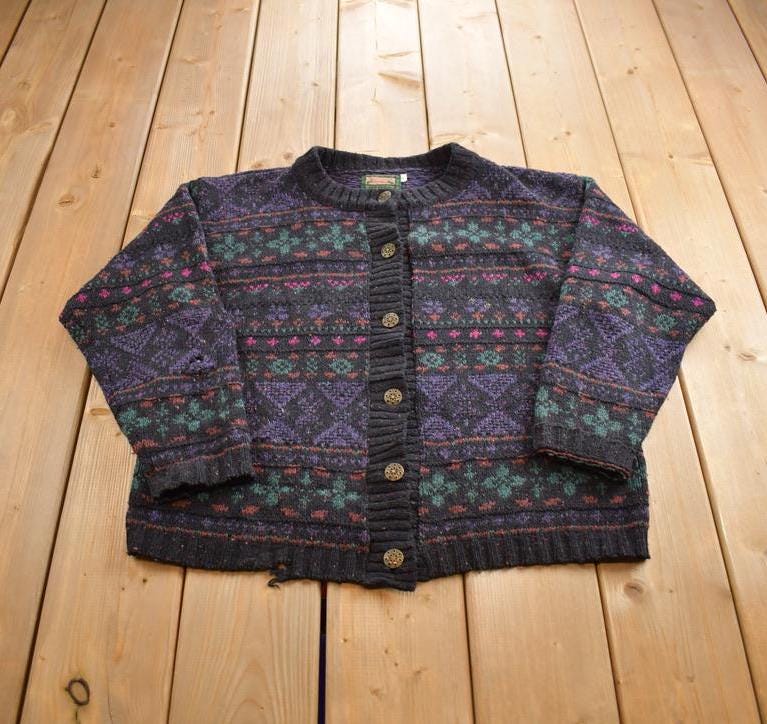 Vintage 1980s North Country Outfitters Cozy Knit Cardigan Sweater