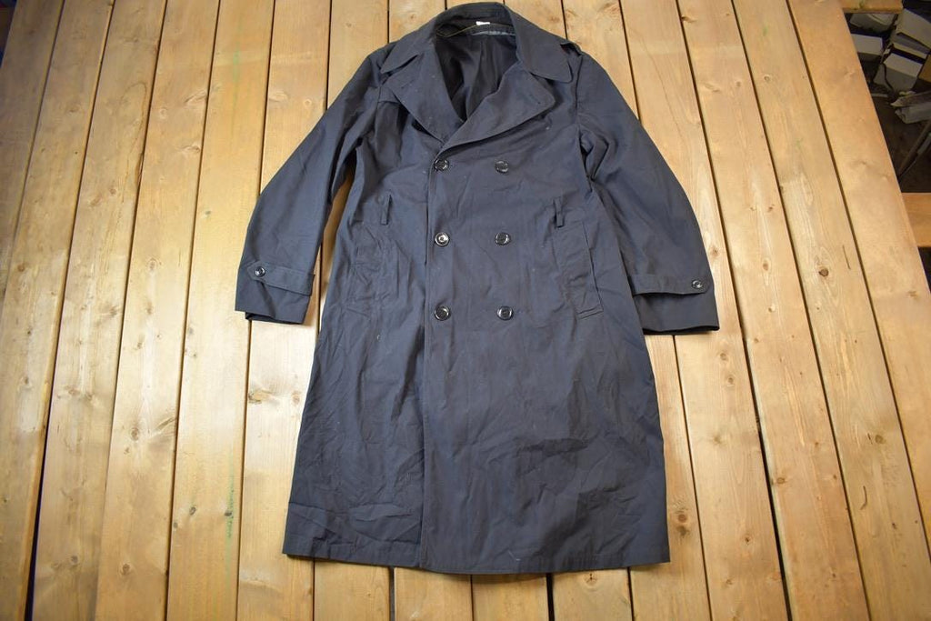 Vintage 1980s Military Full Length Nylon Trench Coat - 44L