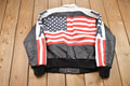 Vintage 1990s Michael Hoban Wheremi American Flag USA Leather Varsity Jacket / Fall Outerwear Leather Coat / Streetwear Fashion