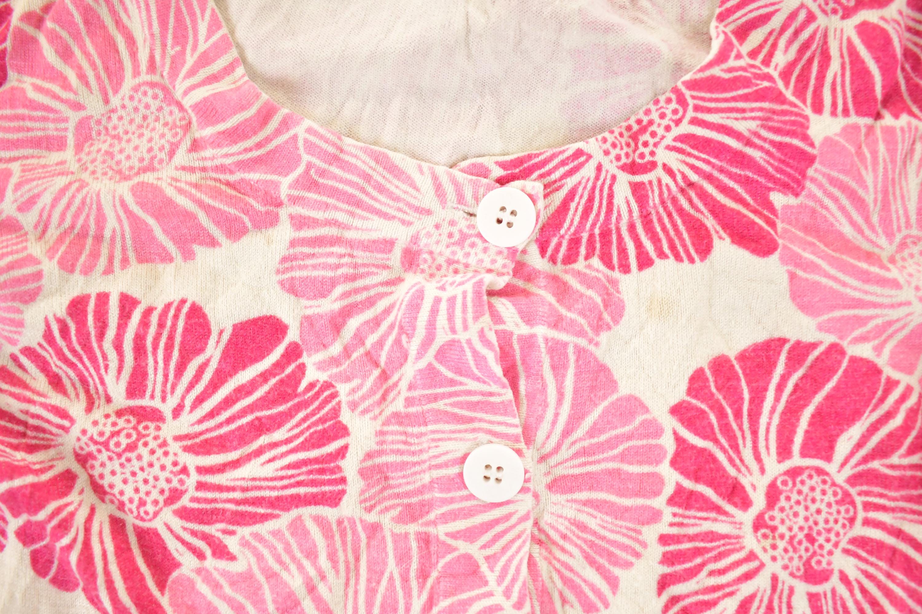 Vintage 1990s Floral Button Up Crewneck Sweatshirt Women's S