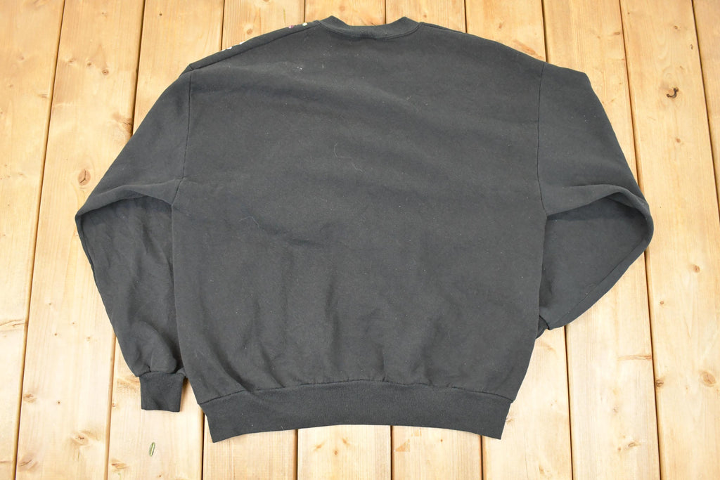 Vintage 1990s Floral Graphic Print Crewneck Sweatshirt Women's XL