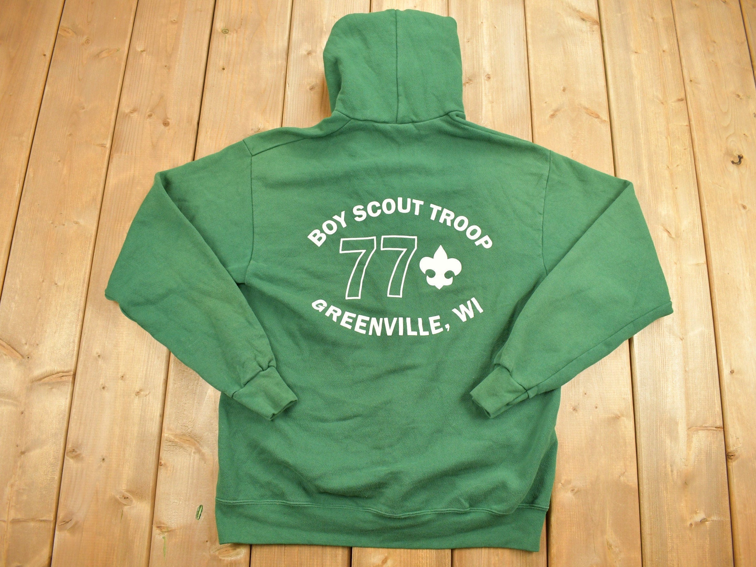 Vintage 1990s Boy Scout Troop Greenville, WI Zip-Up Hoodie