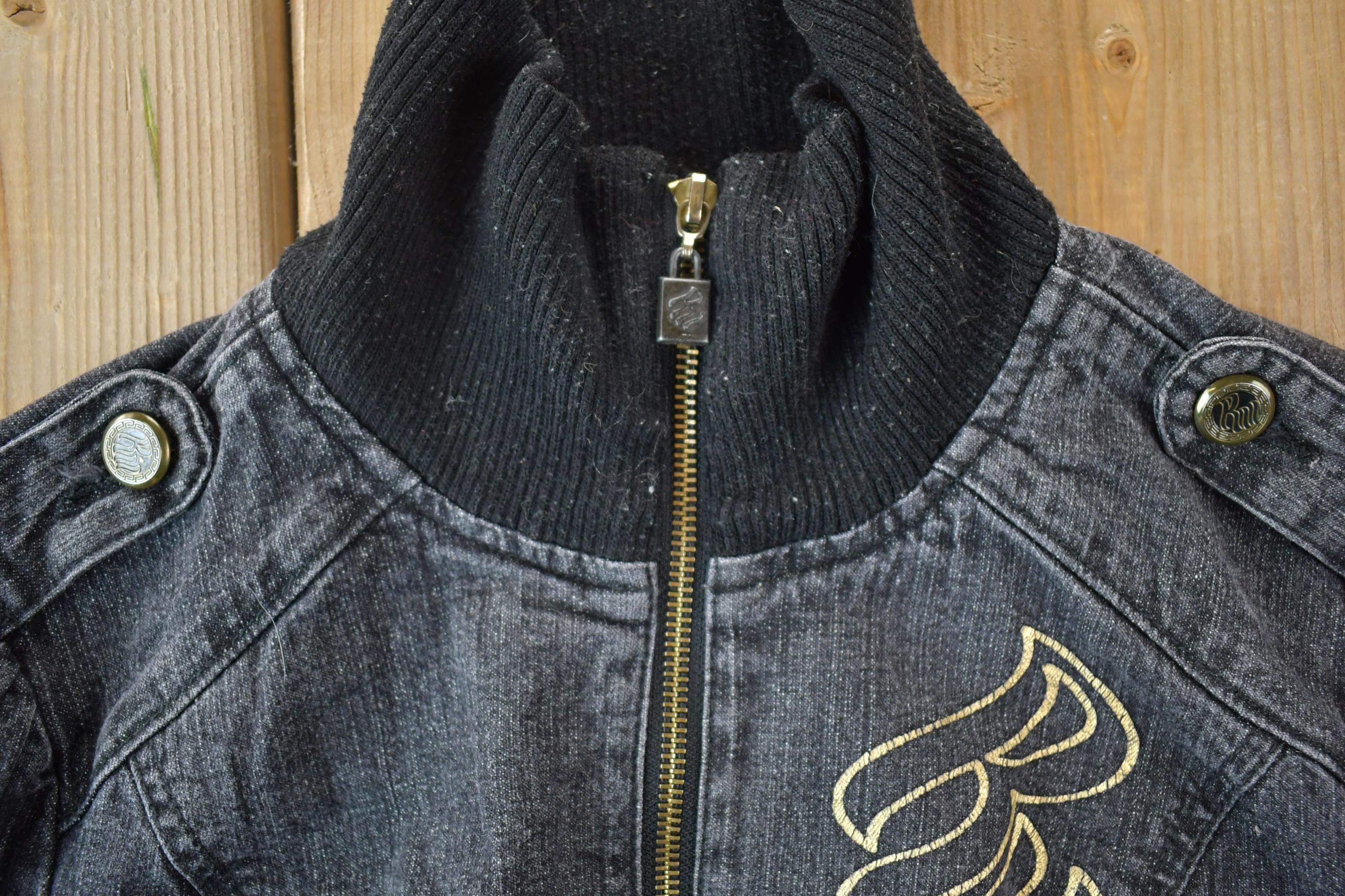 Vintage 1990s Womens XXS Rocawear Embroidered Jean Jacket Made In USA