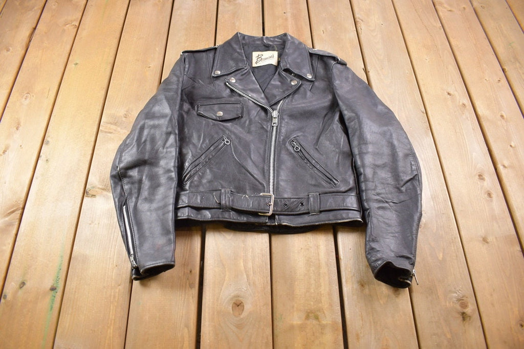 Vintage 1980s Berman's The Leather Experts Leather Jacket Size 14
