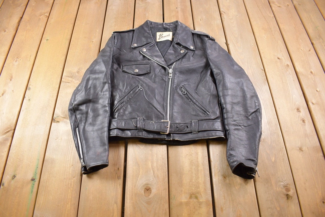 Vintage 1980s Berman's The Leather Experts Leather Jacket Size 14