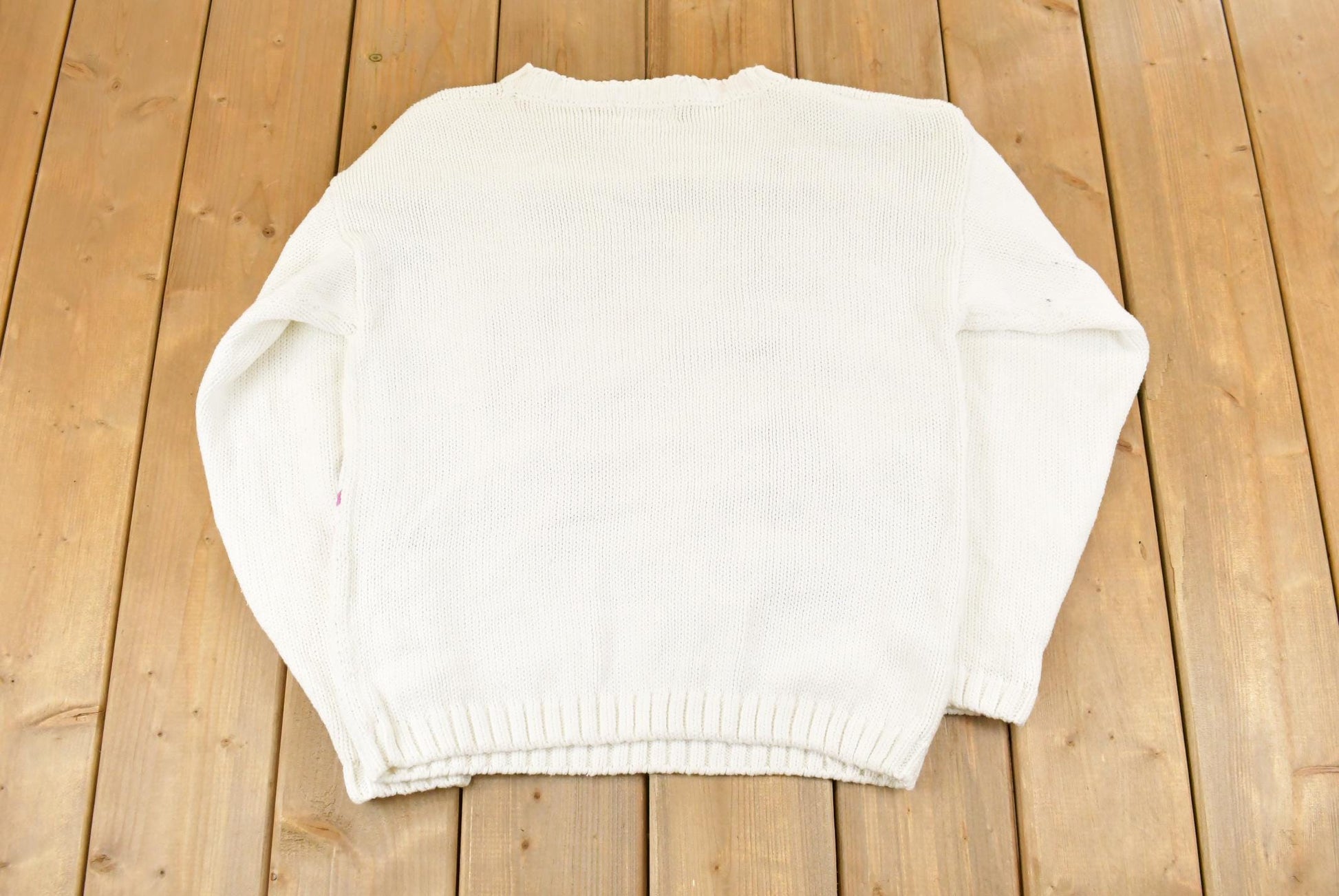 Vintage 1990s Alibi Knit Floral Sweater Women's Medium / Vintage 90s Crewneck / Floral Pattern Sweater / Pullover Sweatshirt