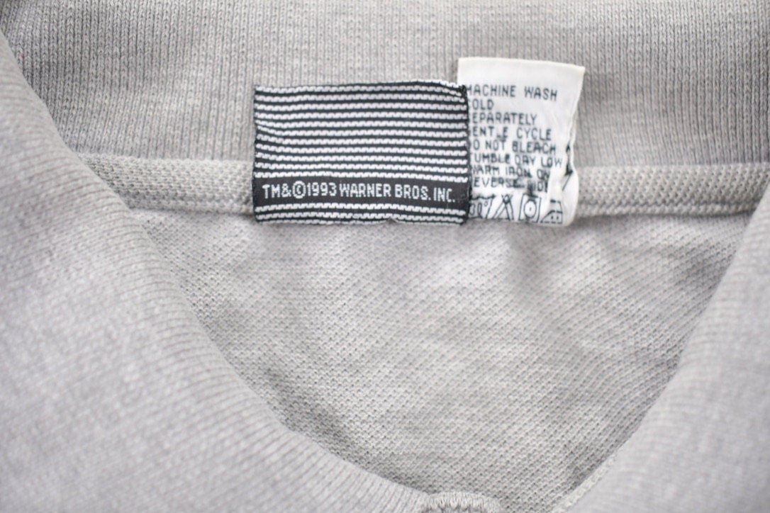 Vintage 1993 Bugs Bunny Carrot Golf Polo Embroidered T-Shirt