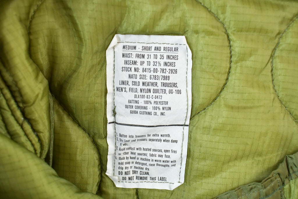 Vintage 1990s Army Green Liner Pants Size 40 x 32