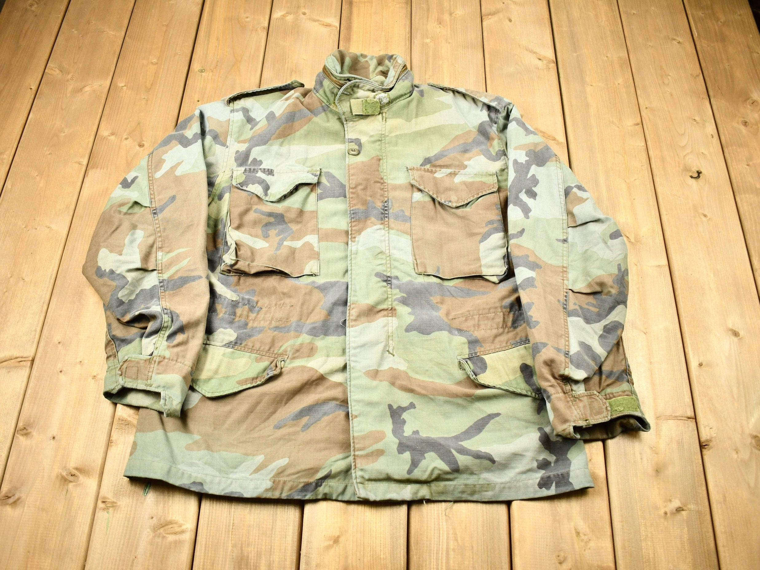 Vintage Military Camouflaged Field Jacket