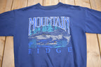 Vintage 1990s Mountain Ridge Crewneck Sweatshirt / 90s Crewneck / Made In USA / Streetwear / Embroidered
