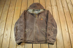 Vintage 2000s Carhartt Hooded Sherpa Lined Jacket Mens Tall Large