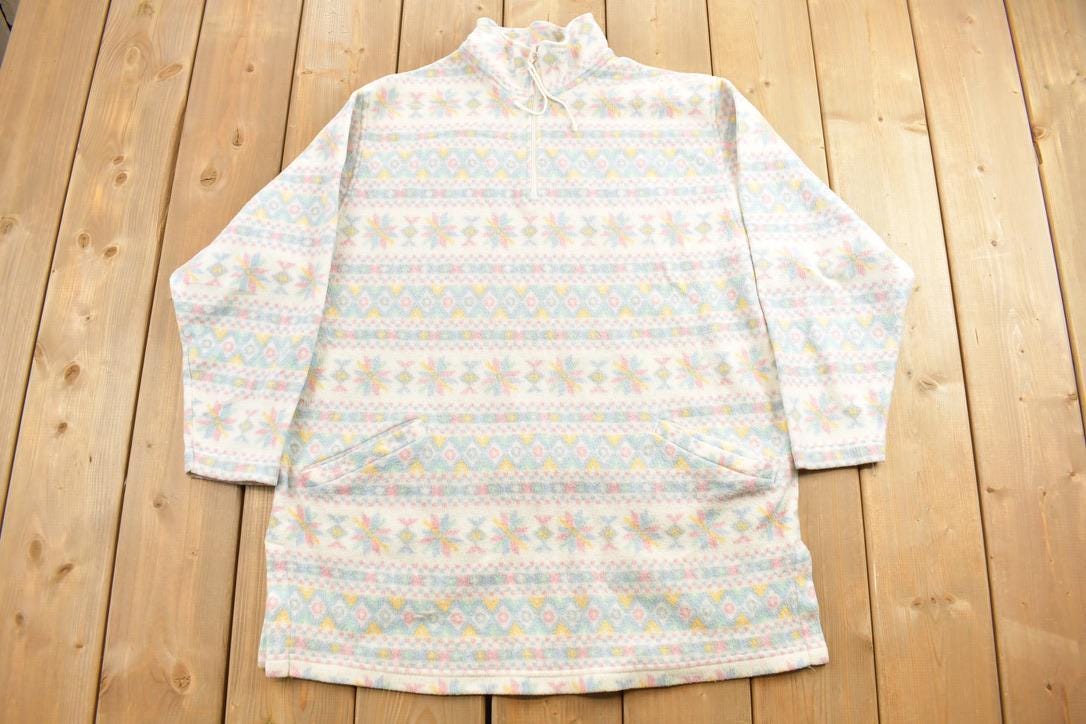 Vintage 1990s Leisure Wear by Adonna Quarter Zip Fleece Sweater