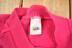 Vintage 1980s Fruit Of The Loom Blank Pink Raglan Crewneck Sweatshirt