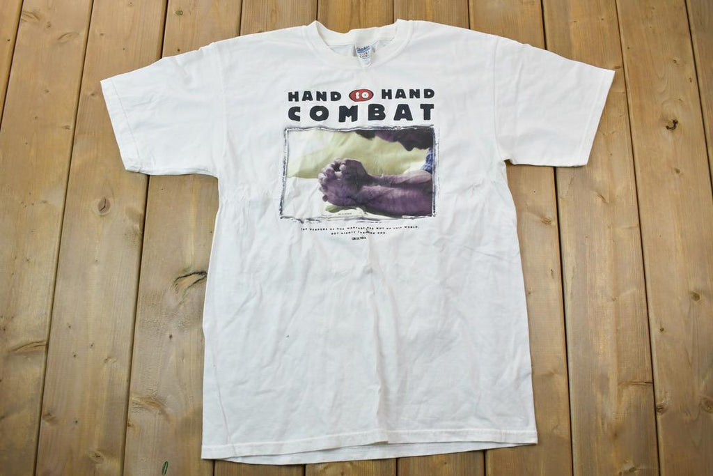 Vintage 1990s Combat For Jesus Graphic T-Shirt