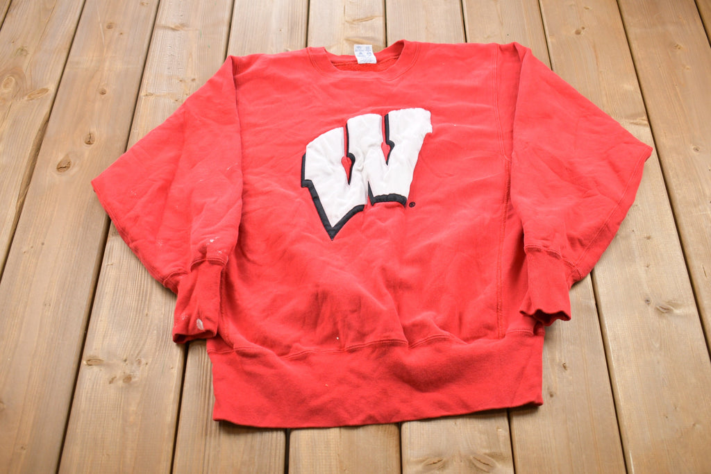 Vintage 1990s Wisconsin Badgers Champion Reverse Weave Crewneck Sweatshirt