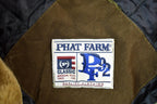Vintage 1990s Phat Farm Full Length Faux Fur Collared Button Up Belted Coat Made In USA
