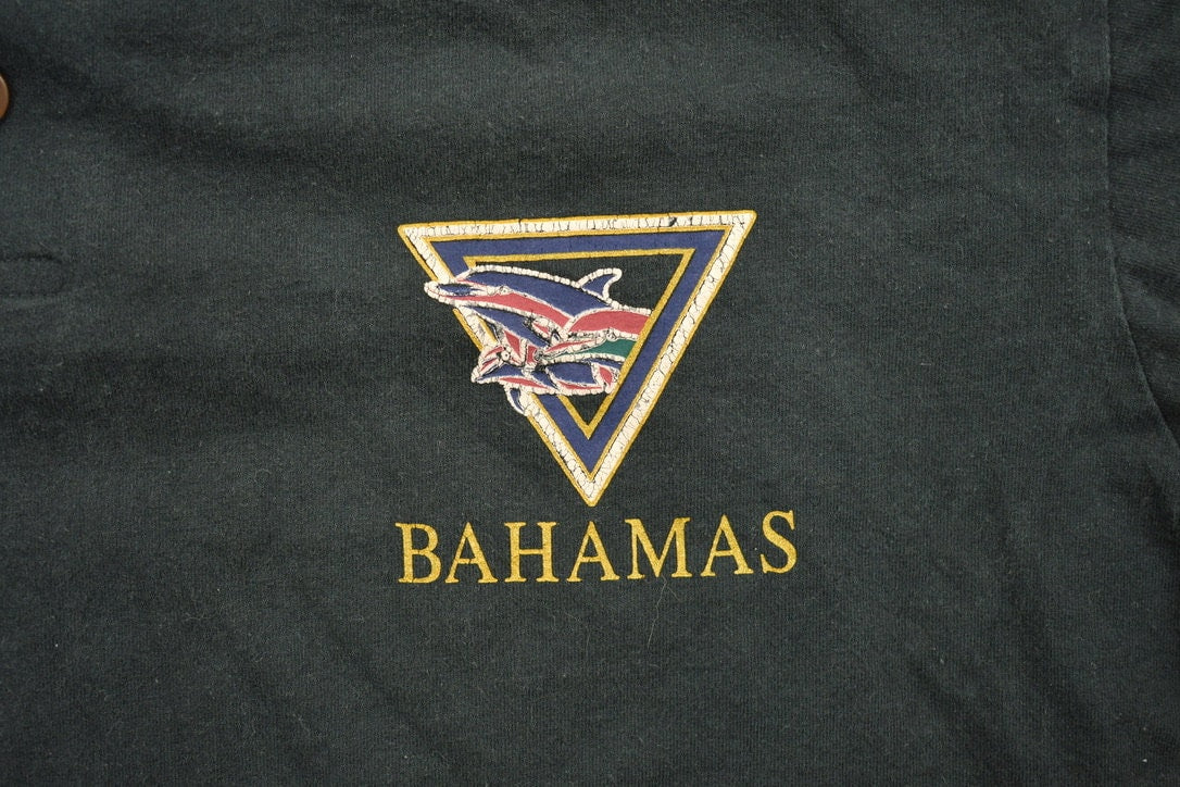 Vintage 1990s Black Bahamas Souvenir Polo Shirt