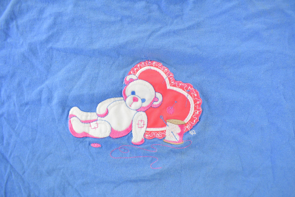 Vintage 1990s Teddy Bear Heart Grandma Style Single Stitch T-Shirt Men's Large