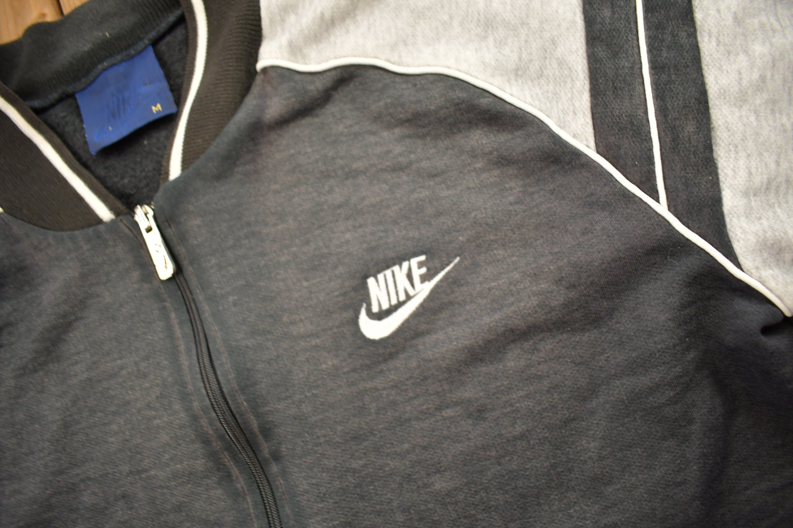 Vintage 1980s Nike Mini Logo Zip Up Sweater