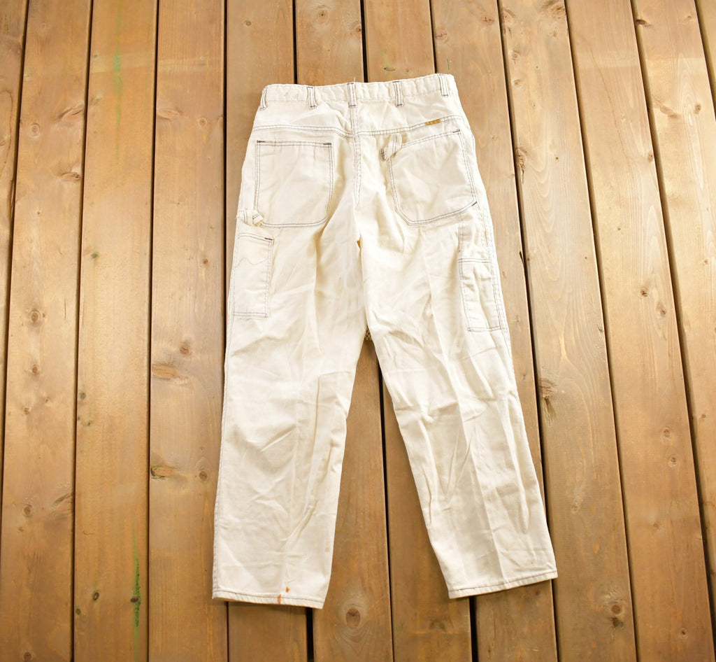 Vintage 1990s White Cargo Pants Size 34x31