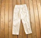 Vintage 1990s White Cargo Pants Size 34x31