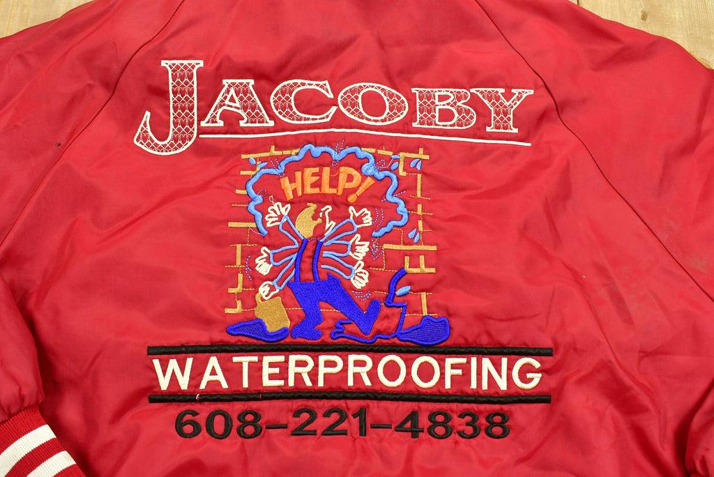 Vintage 1980s Jacoby Waterproofing Satin Work Jacket