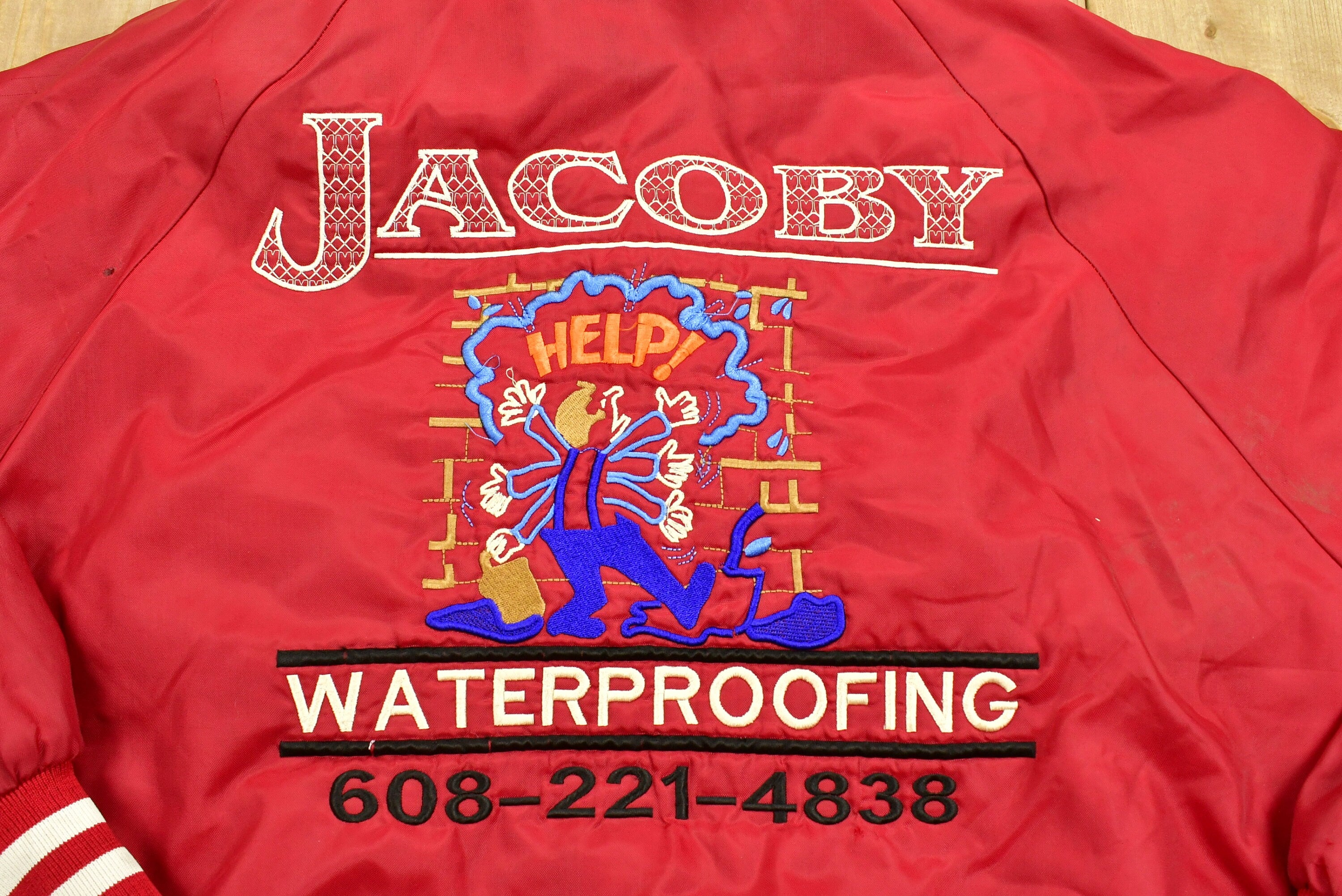 Vintage 1980s Jacoby Waterproofing Satin Work Jacket