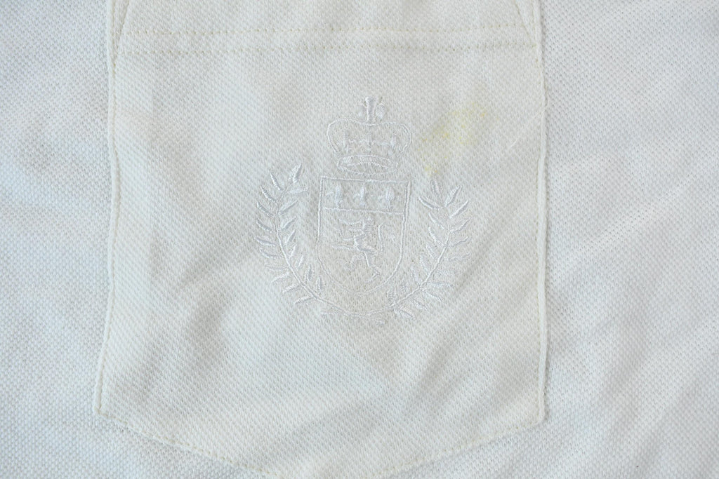 Vintage 1990s Polo Jeans Co. Textured Embroidered Logo V-Neck T-Shirt