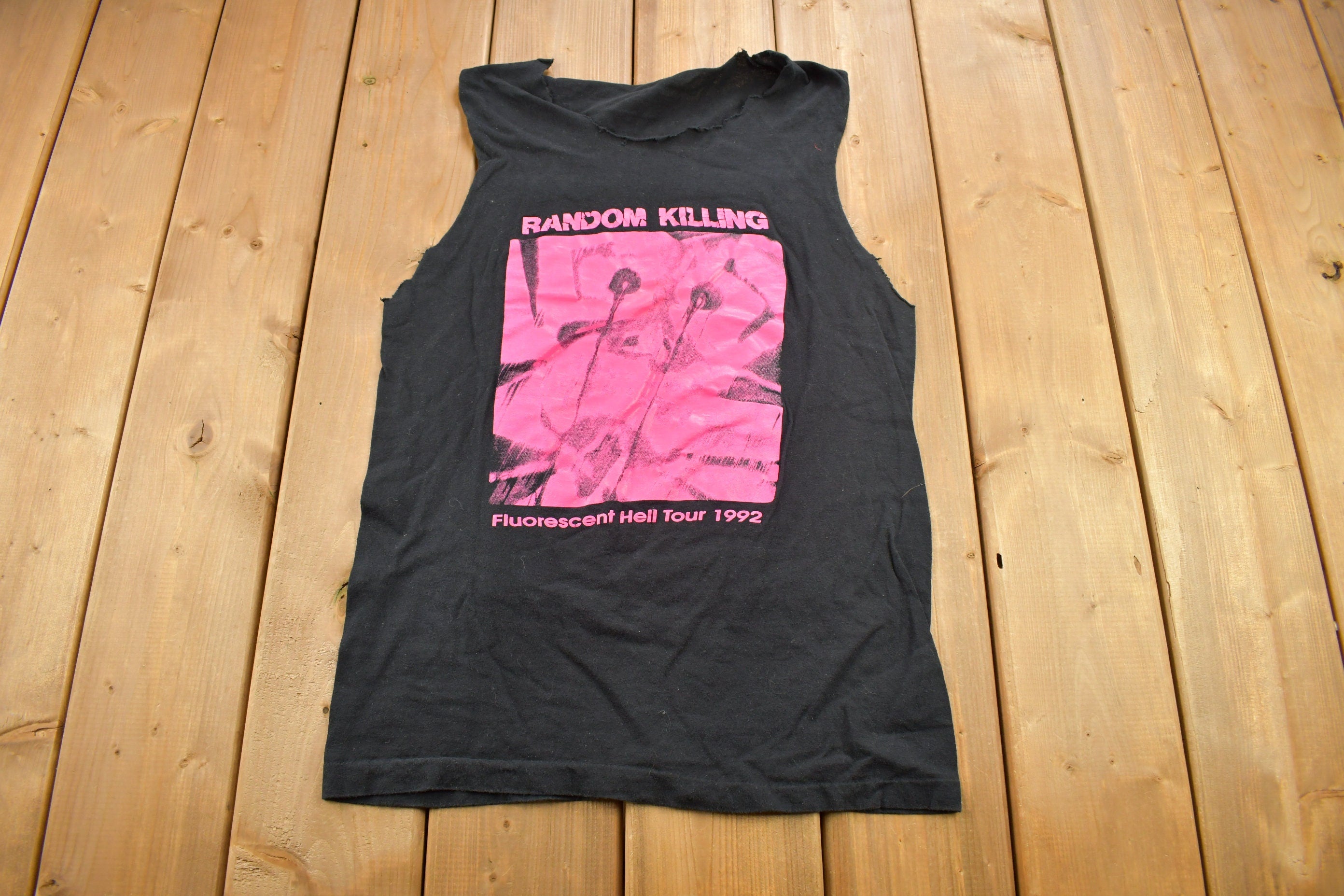 Vintage 1992 Random Killing Fluorescent Hell Tour Chopped Band T-shirt