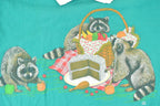 Vintage 1996 Cotton Grove Naughty Racoons FAB Nature Animal Graphic Collared T-Shirt Men's